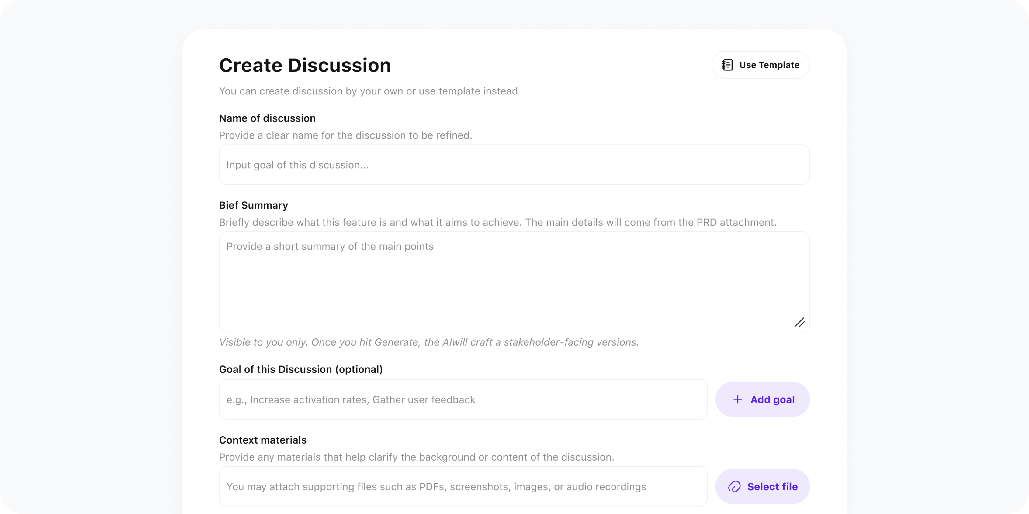 Meetless workflow UI
